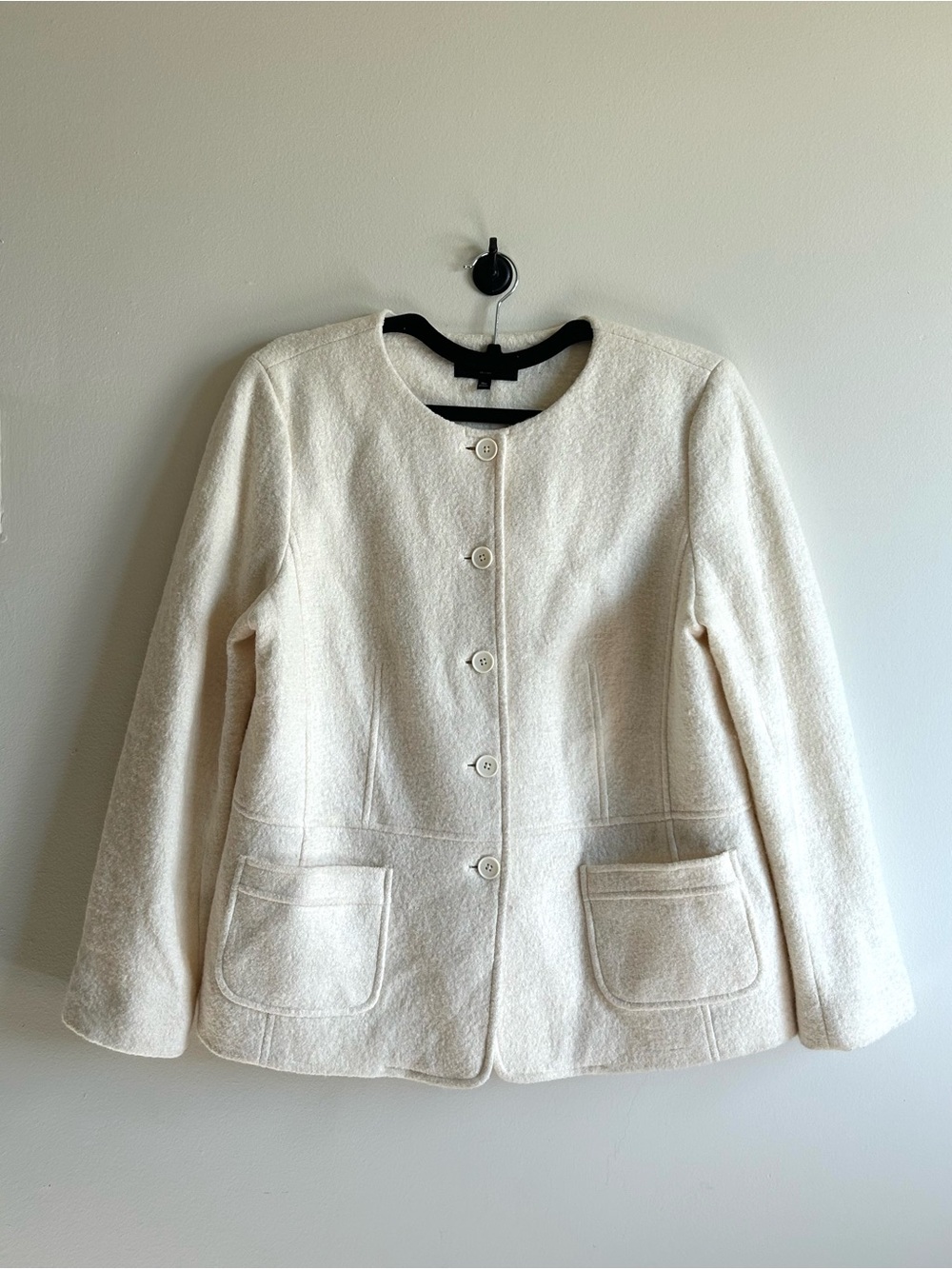 Talbots Boiled Wool Cream Jacket